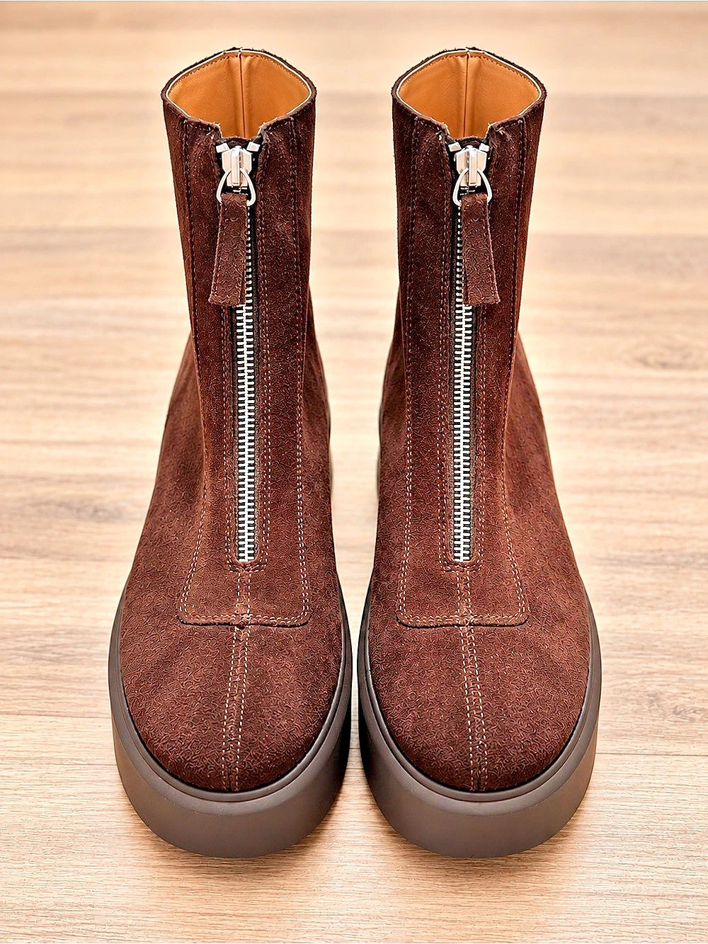 Steve Madden Jones Brown Zip Ankle Boots